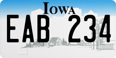 IA license plate EAB234