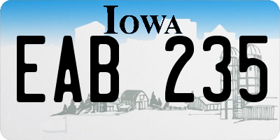 IA license plate EAB235