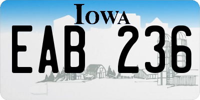 IA license plate EAB236