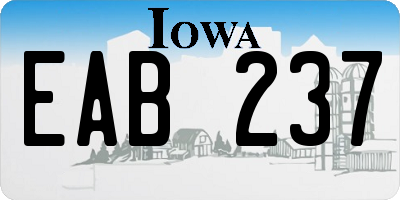 IA license plate EAB237