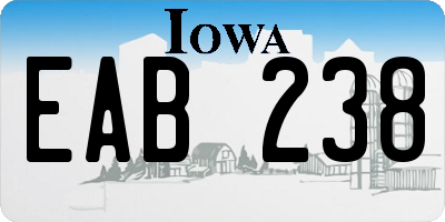 IA license plate EAB238