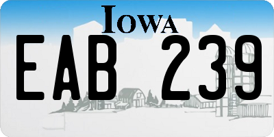 IA license plate EAB239