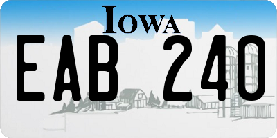 IA license plate EAB240