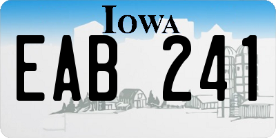 IA license plate EAB241