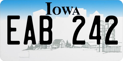 IA license plate EAB242