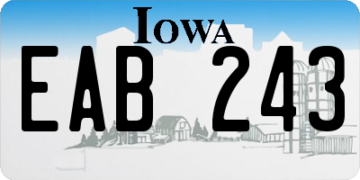 IA license plate EAB243