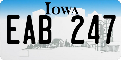 IA license plate EAB247