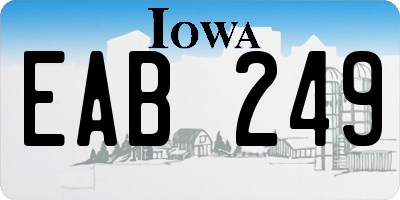 IA license plate EAB249