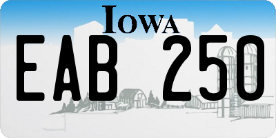 IA license plate EAB250