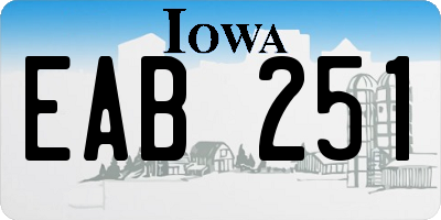 IA license plate EAB251