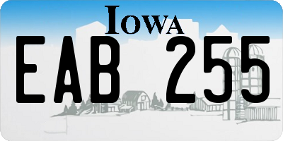 IA license plate EAB255