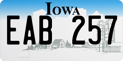 IA license plate EAB257