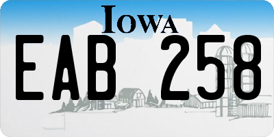 IA license plate EAB258