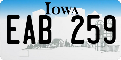 IA license plate EAB259