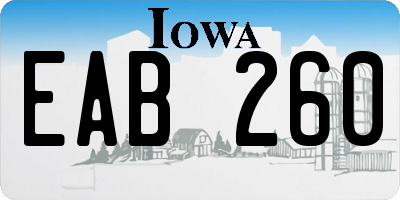 IA license plate EAB260