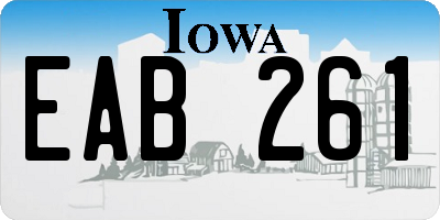 IA license plate EAB261