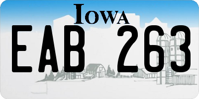 IA license plate EAB263