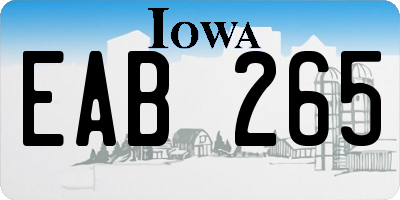 IA license plate EAB265