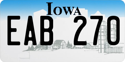 IA license plate EAB270