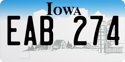 IA license plate EAB274