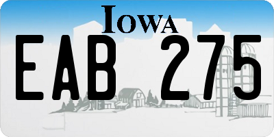 IA license plate EAB275