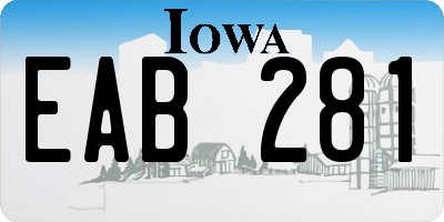 IA license plate EAB281