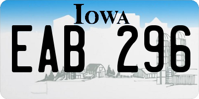 IA license plate EAB296