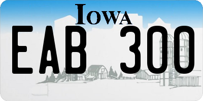 IA license plate EAB300