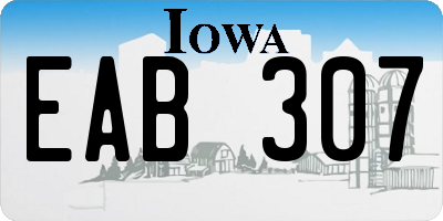 IA license plate EAB307