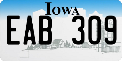 IA license plate EAB309