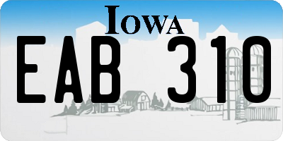 IA license plate EAB310