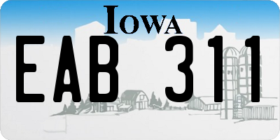 IA license plate EAB311