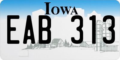 IA license plate EAB313