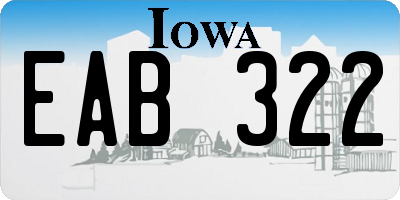 IA license plate EAB322