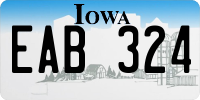 IA license plate EAB324