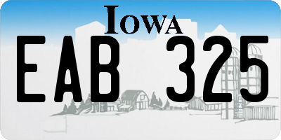 IA license plate EAB325