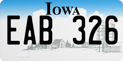 IA license plate EAB326