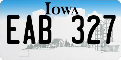 IA license plate EAB327