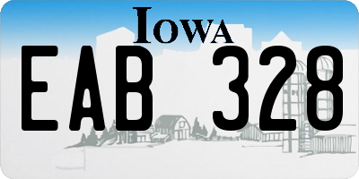 IA license plate EAB328