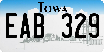 IA license plate EAB329