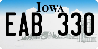 IA license plate EAB330