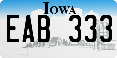 IA license plate EAB333