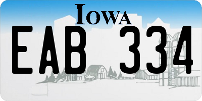 IA license plate EAB334