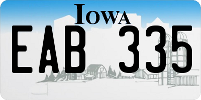 IA license plate EAB335