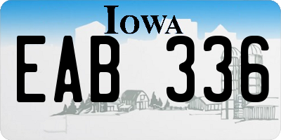 IA license plate EAB336