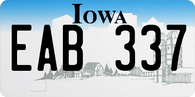 IA license plate EAB337