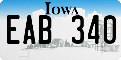 IA license plate EAB340