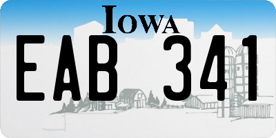 IA license plate EAB341