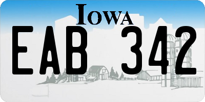 IA license plate EAB342