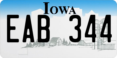 IA license plate EAB344